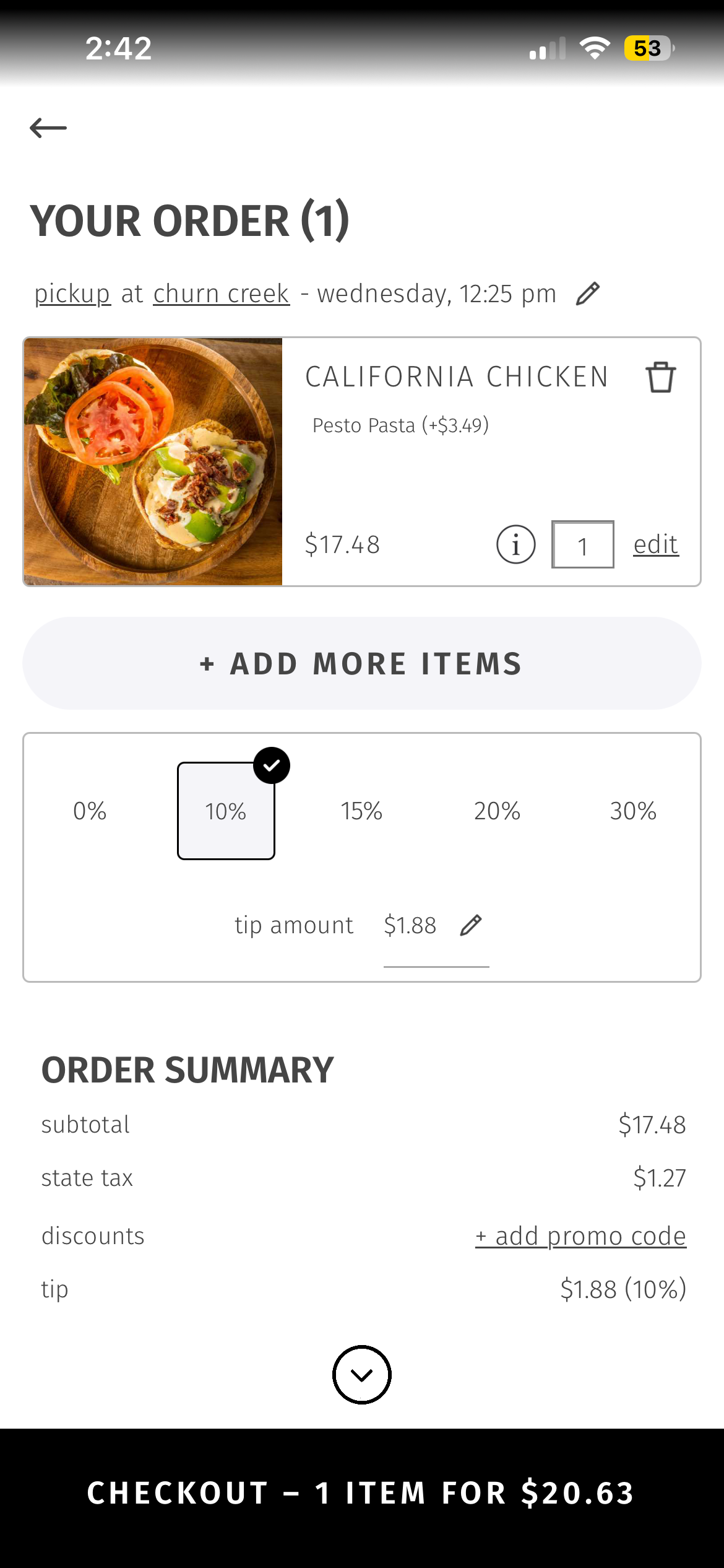 From The Hearth - Order Summary